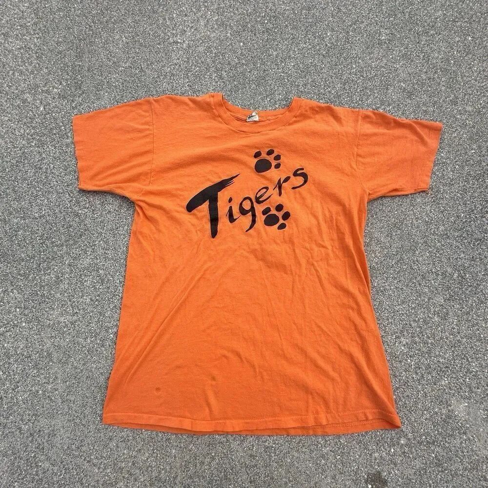 Vintage 80's Screen Stars Clemson Tigers T-Shirt Mens XL Regular Orange College